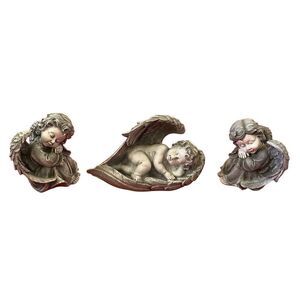 Lot Of 3 Hand Crafted Guardian Angel Baby Figures Sitting Sleeping Weatherproof